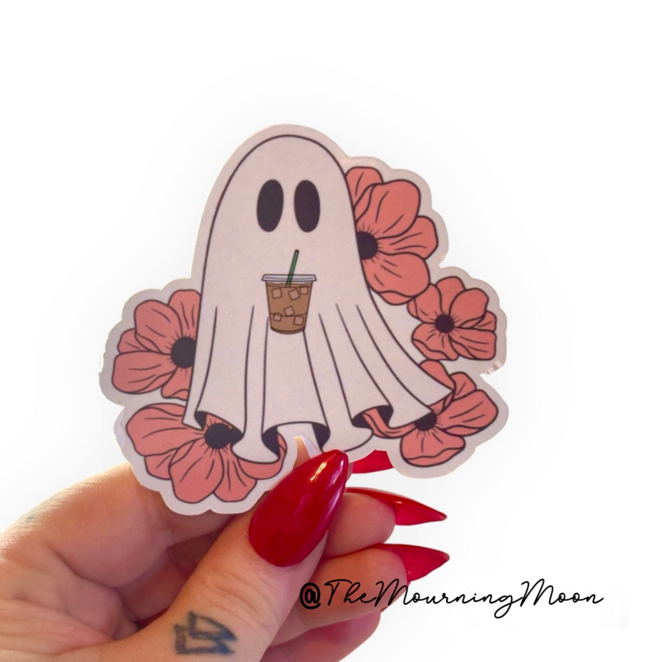 Iced coffee ghost sticker