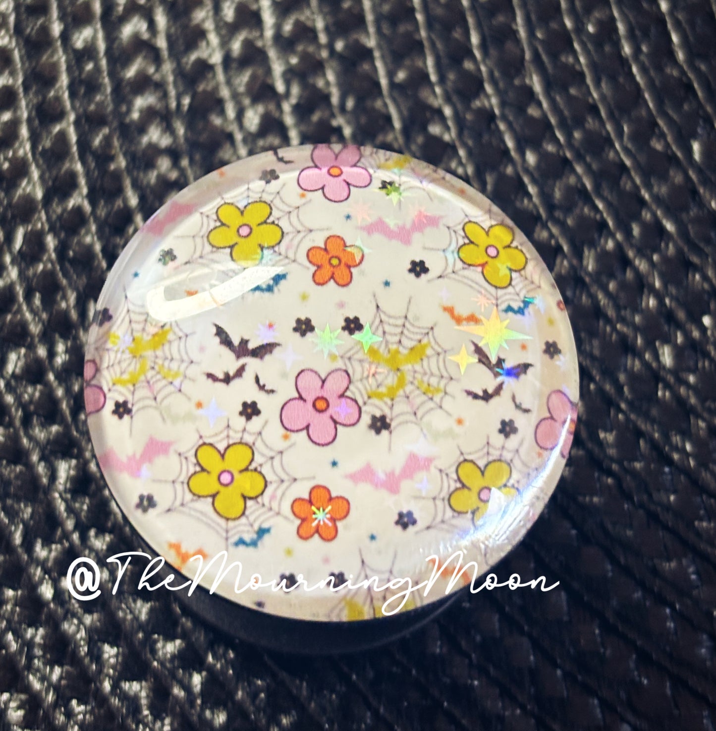 Spooky floral glass dome phone grip