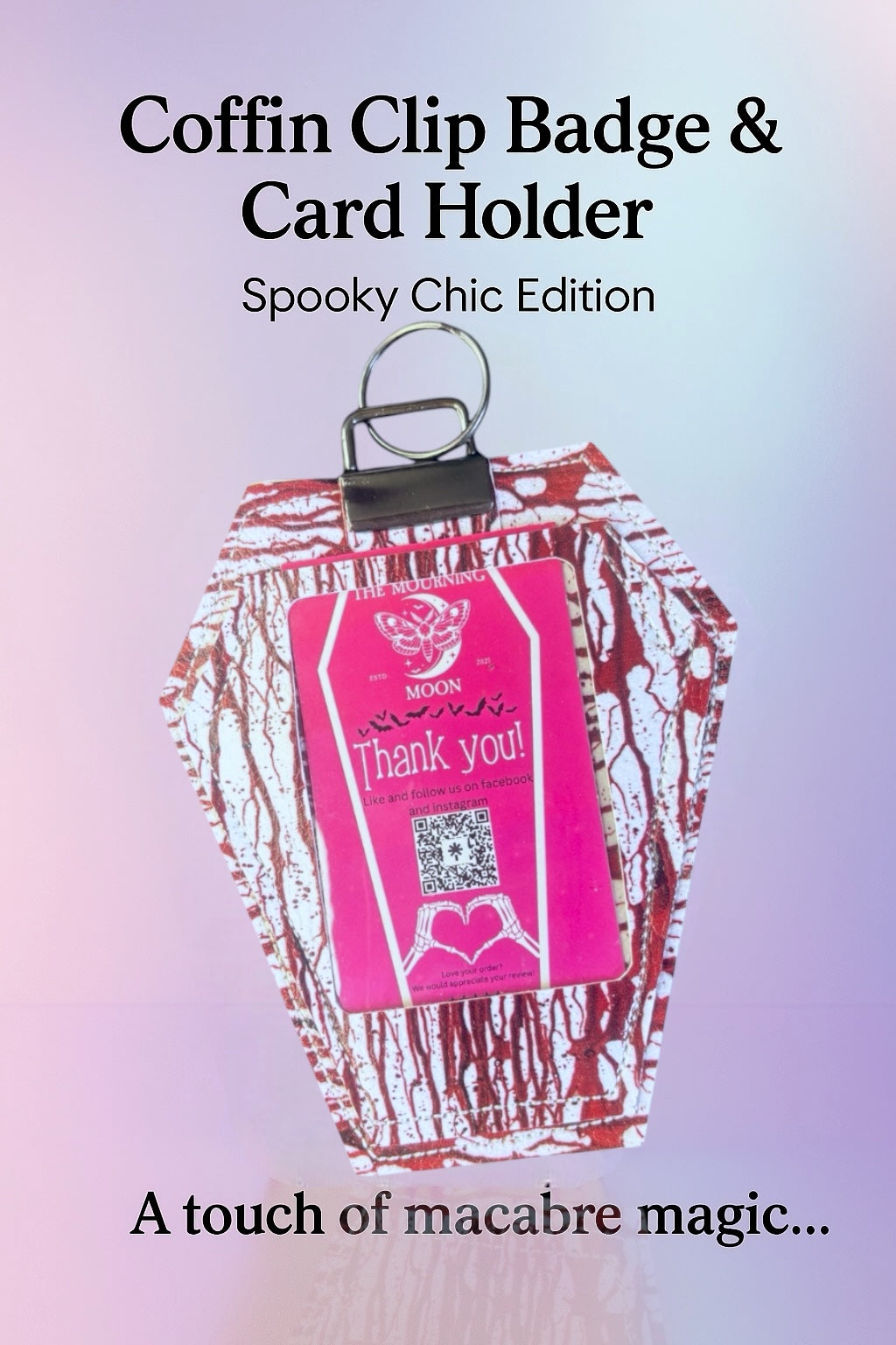 Blood Drip Coffin Clip Badge & Card Holder Keychain
