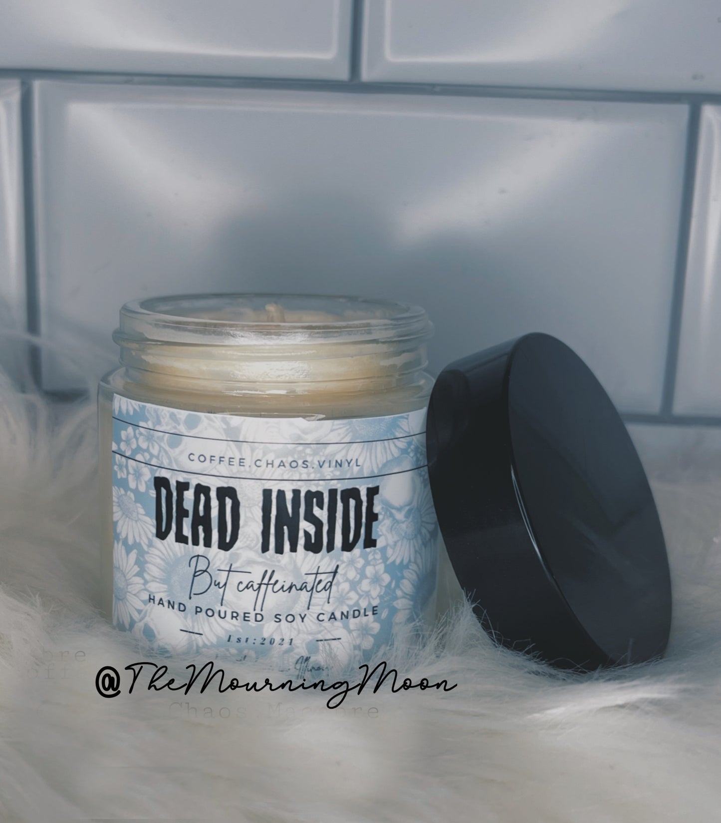Dead inside but caffeinated candle