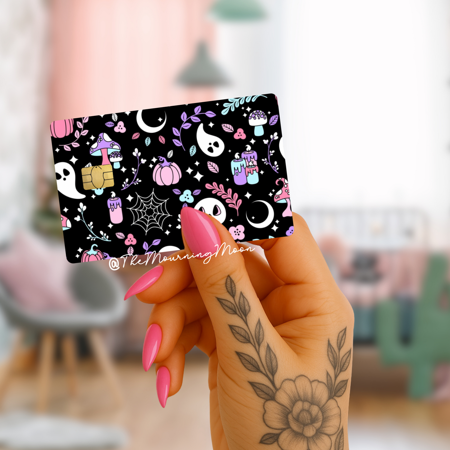 Spooky pattern credit card skin