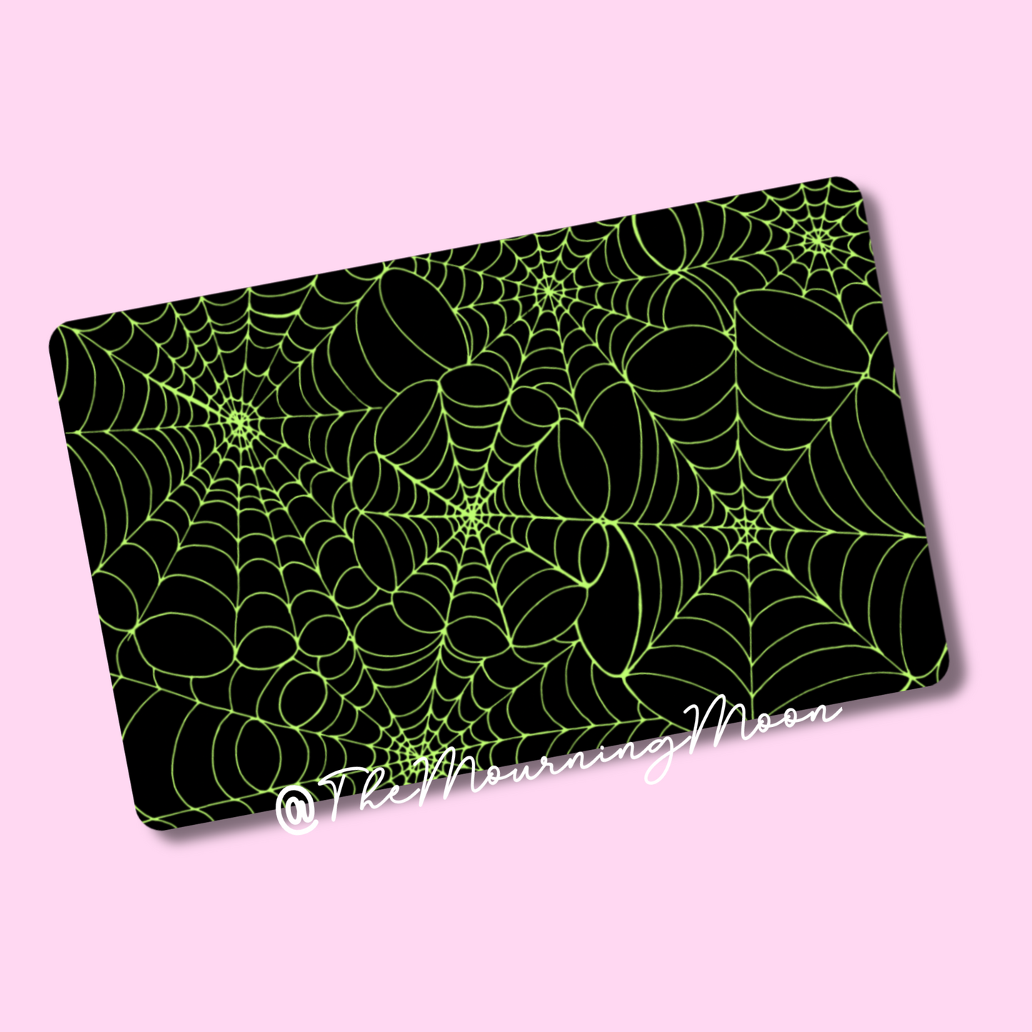Black and green cobweb credit card skin