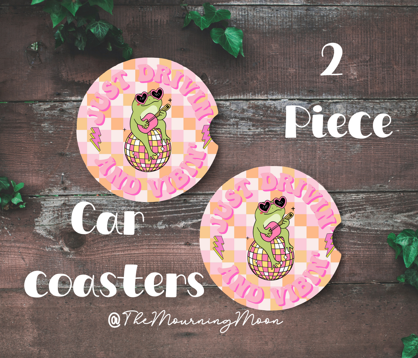 Drivin' and vibin' car coasters