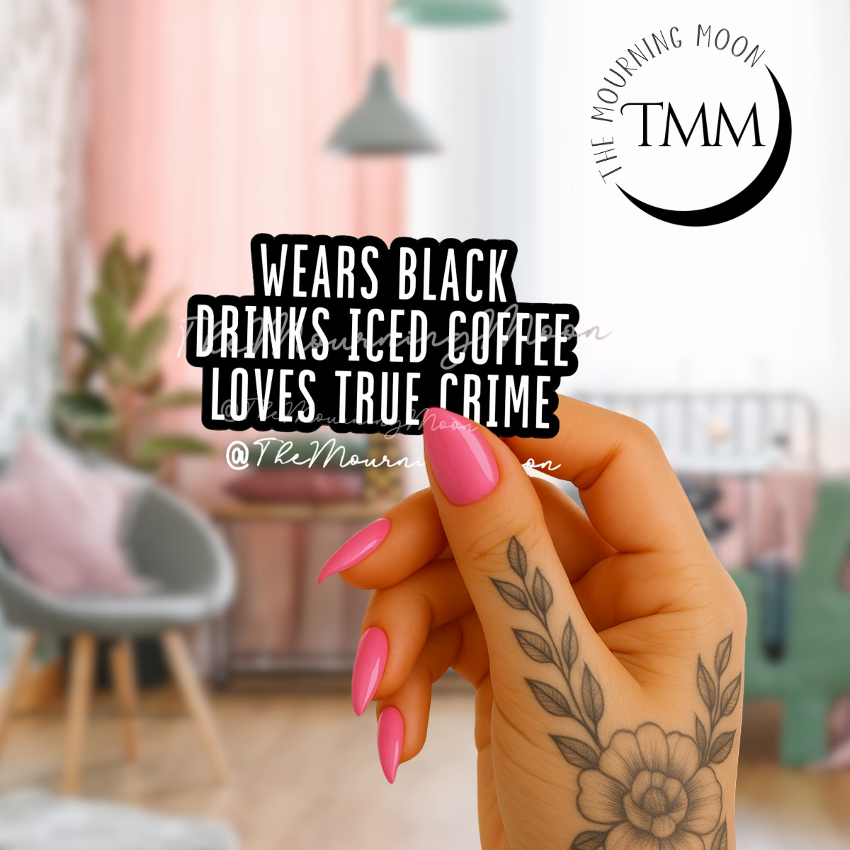 Wears black, drinks iced coffee sticker