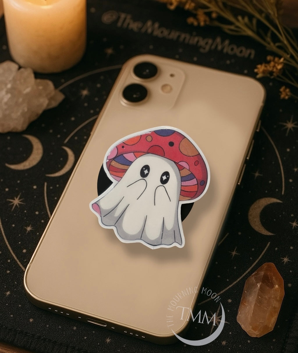 Mushroom ghost phone grip