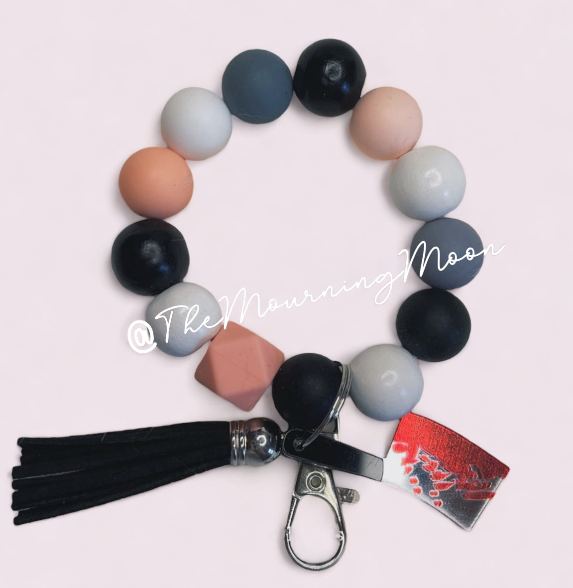 Beaded keychain wristlet