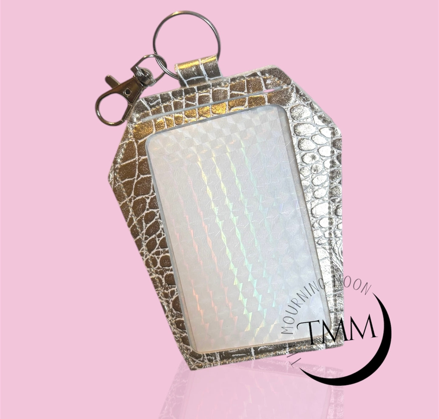 Gold Coffin Clip Badge & Card Holder Keychain