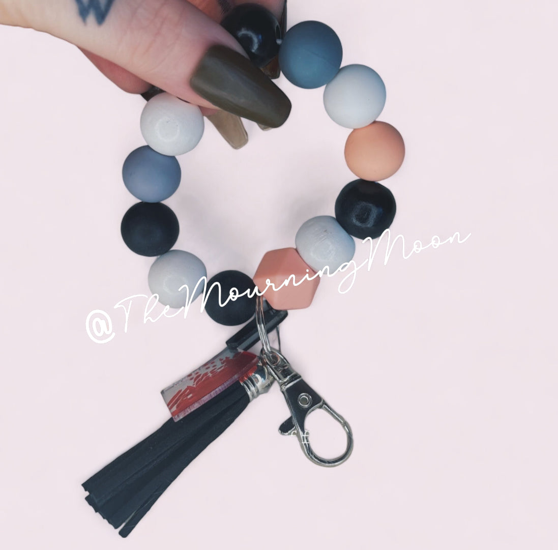 Beaded keychain wristlet