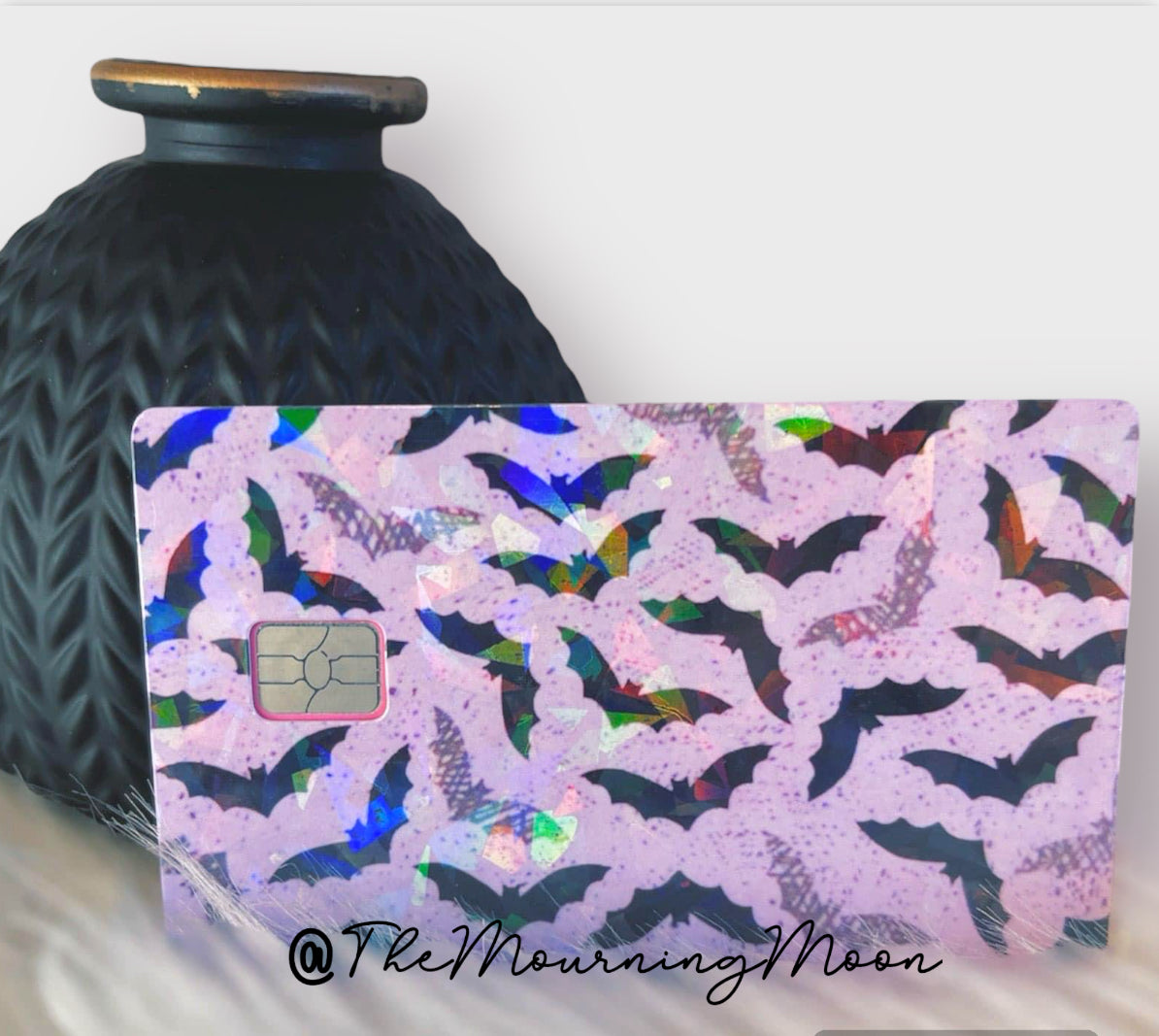 Pastel purple bats credit card skin