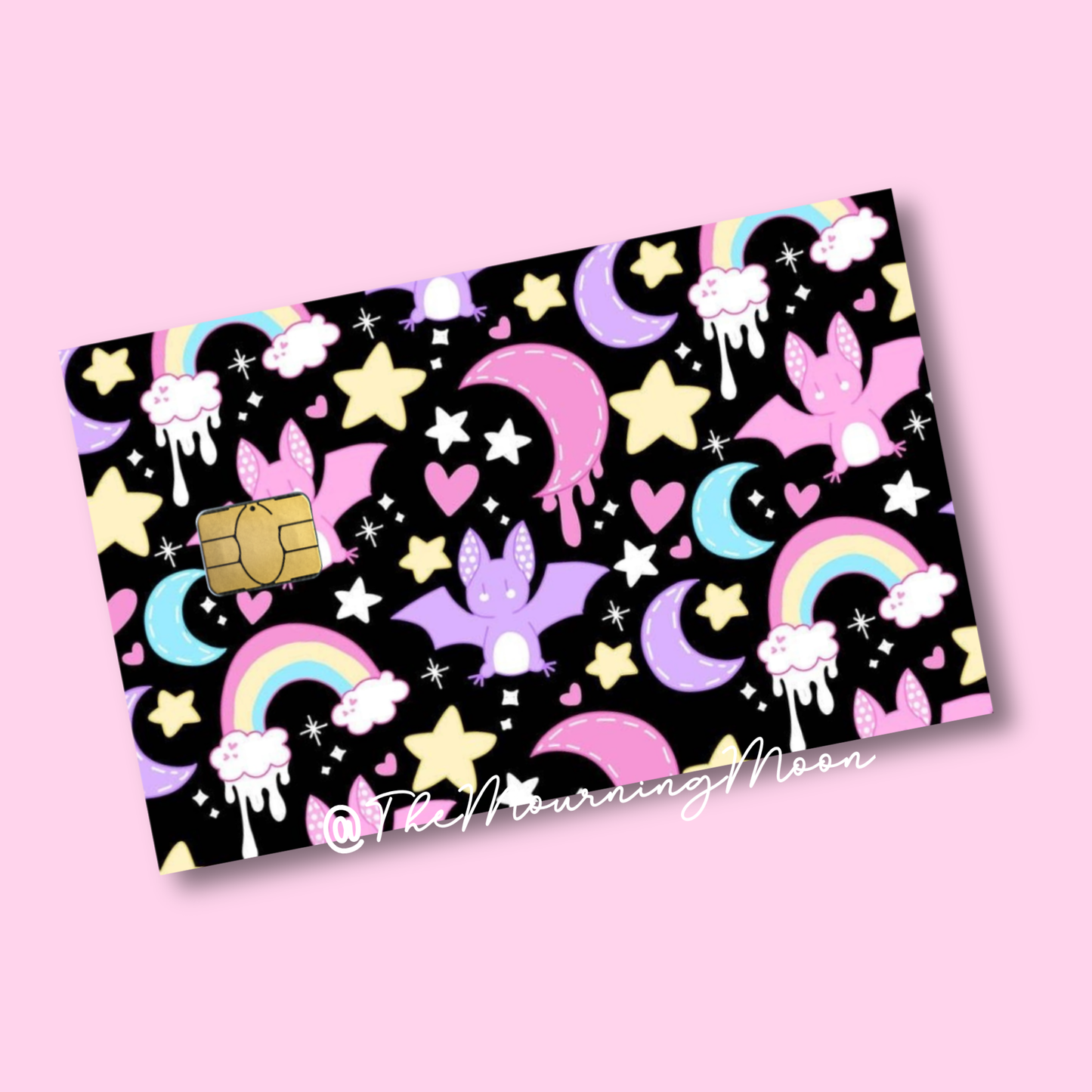 Bats and rainbows credit card skin