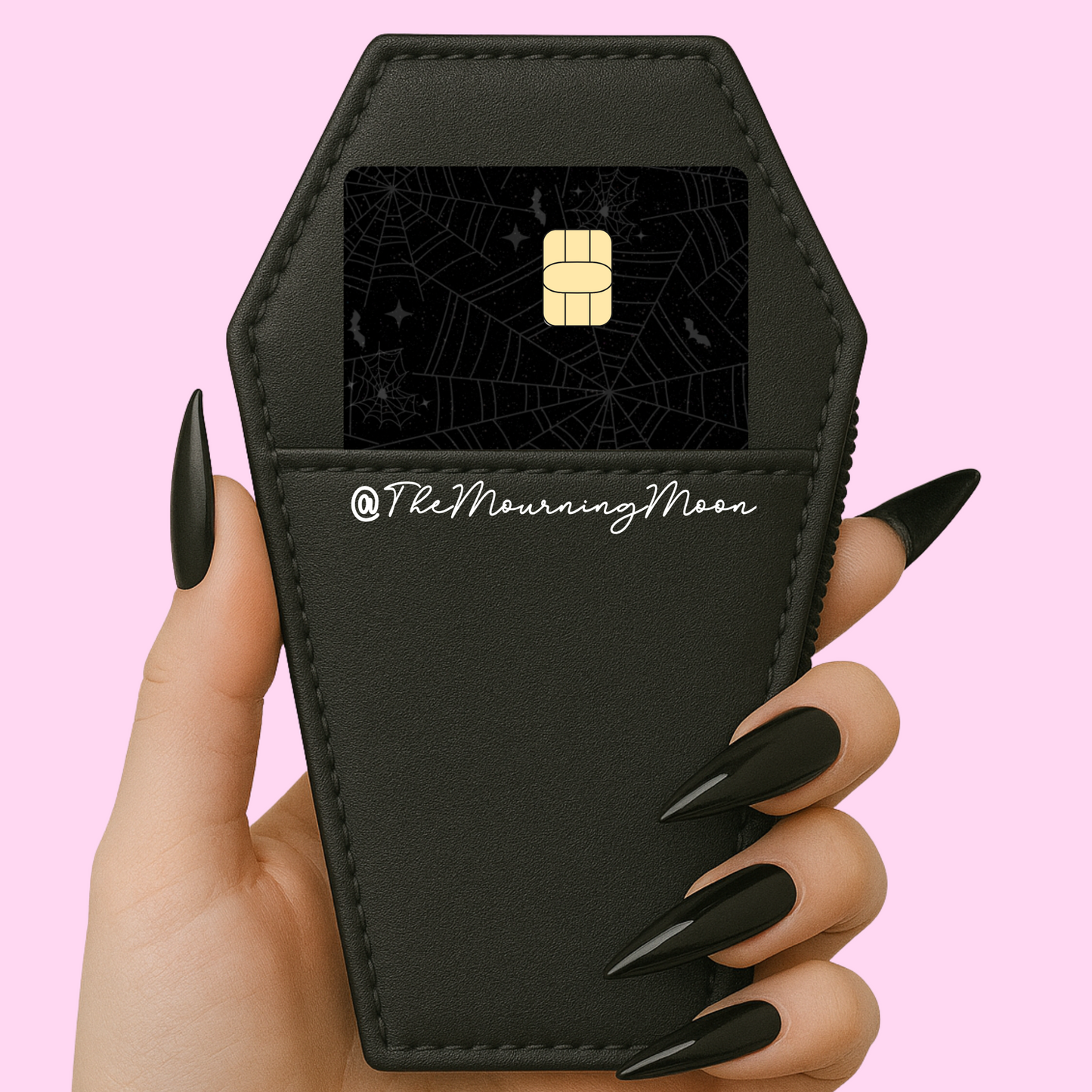Gothic cobwebs credit card skin