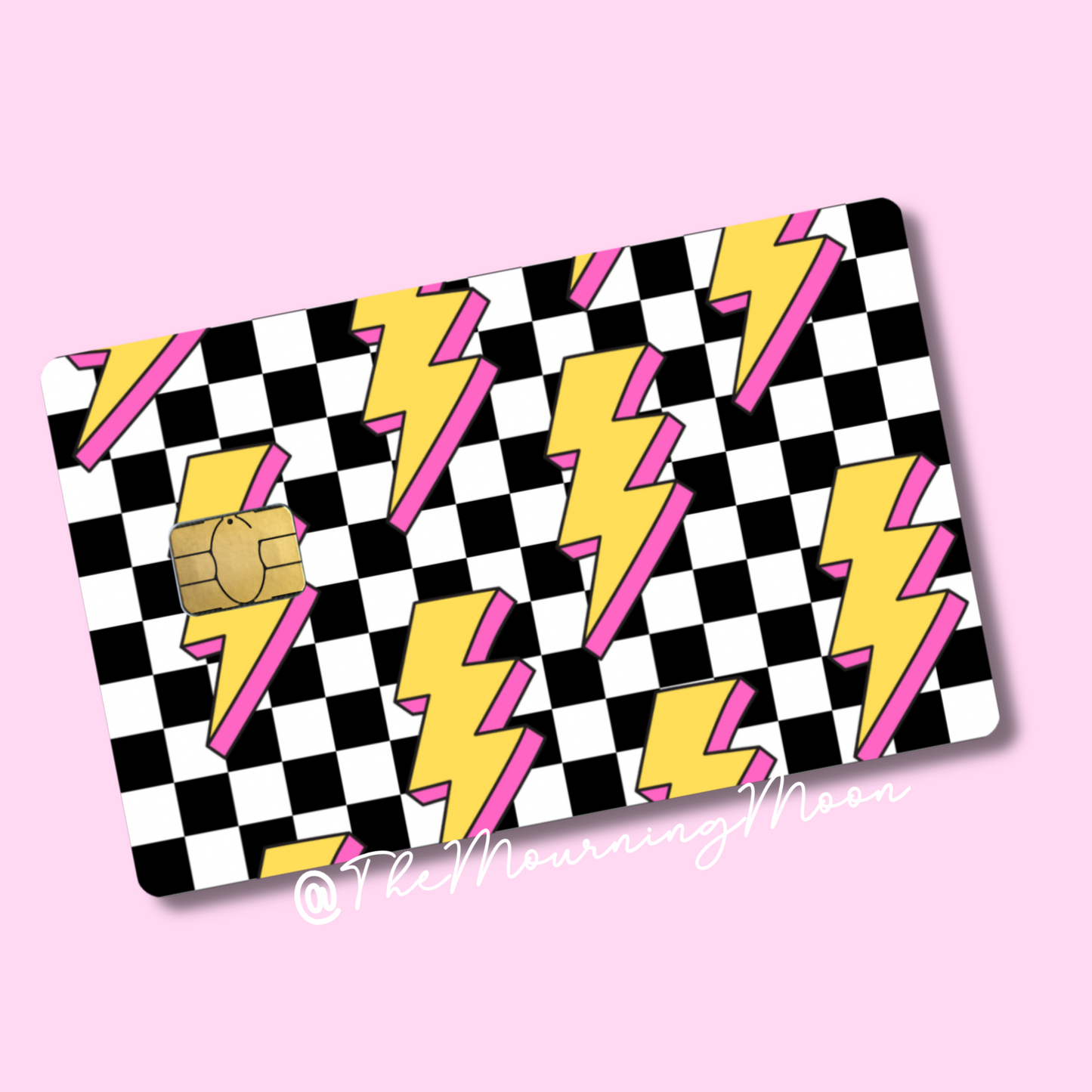 lightning bolt checkered credit card skinn