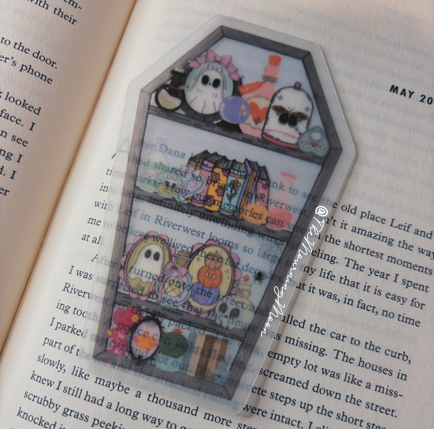 Coffin bookshelf bookmark