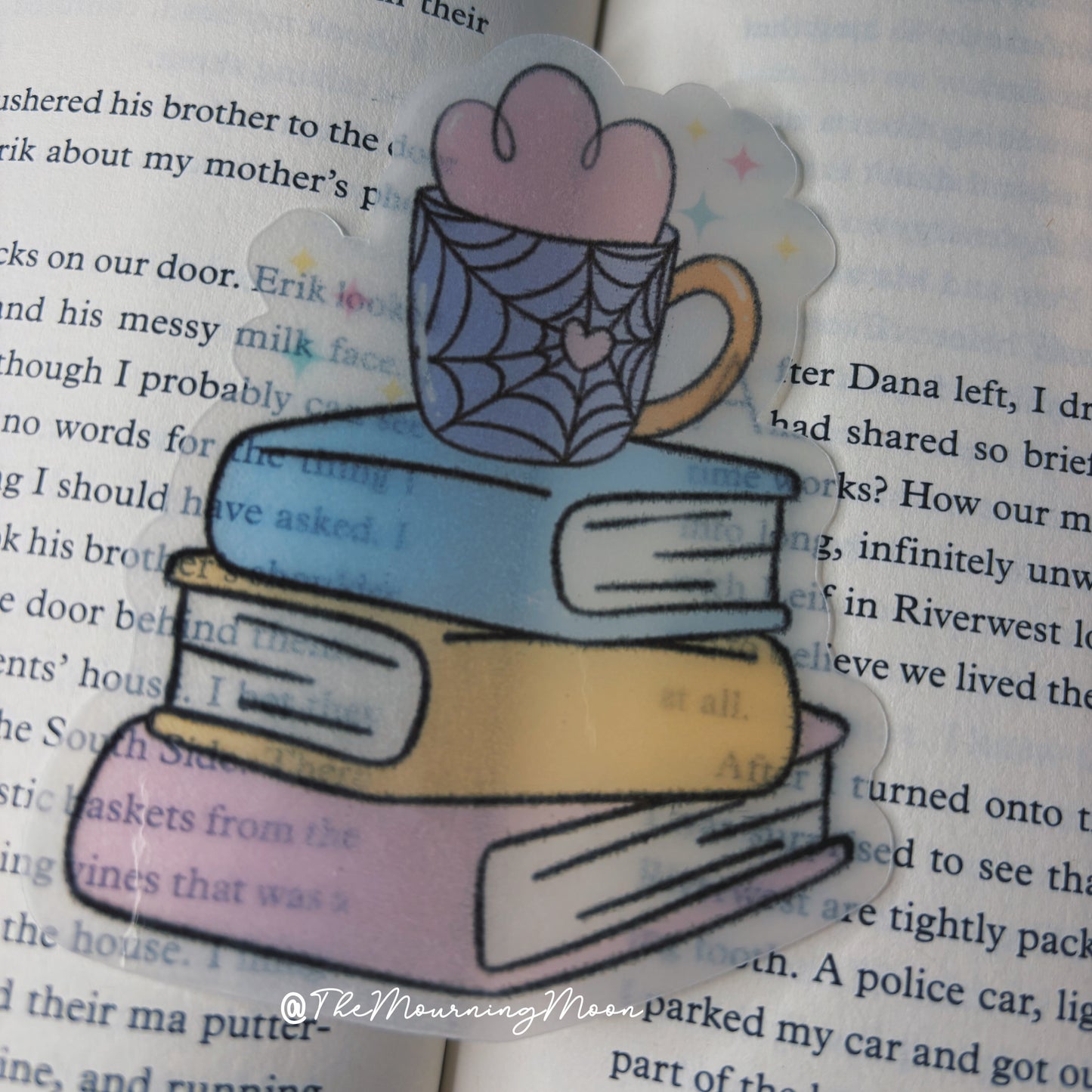 Spooky cute book stack bookmark