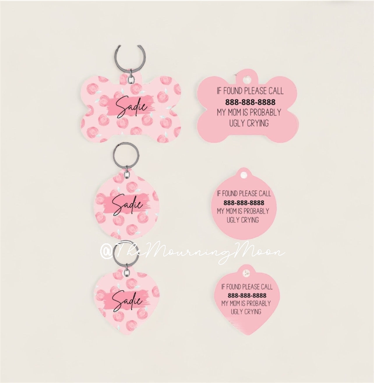 Peaches pet ID tag