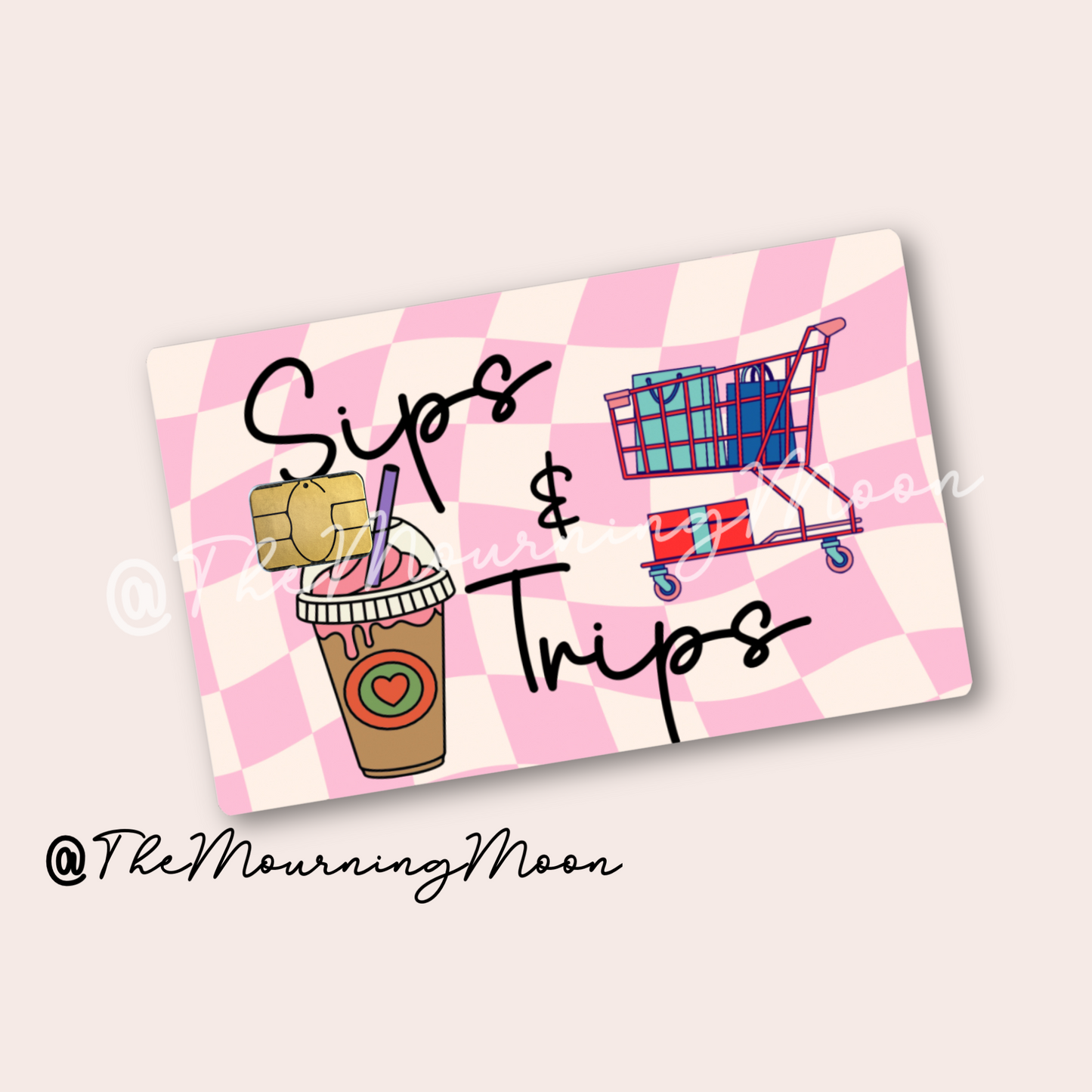 Sips & trips credit card skin