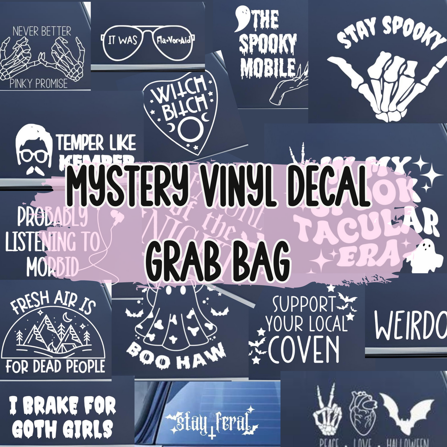 Mystery pack car decals
