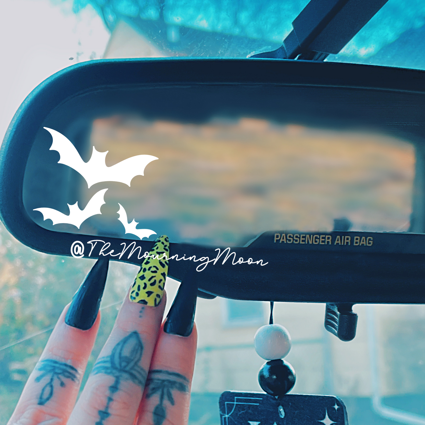 Rearview mirror bats decal