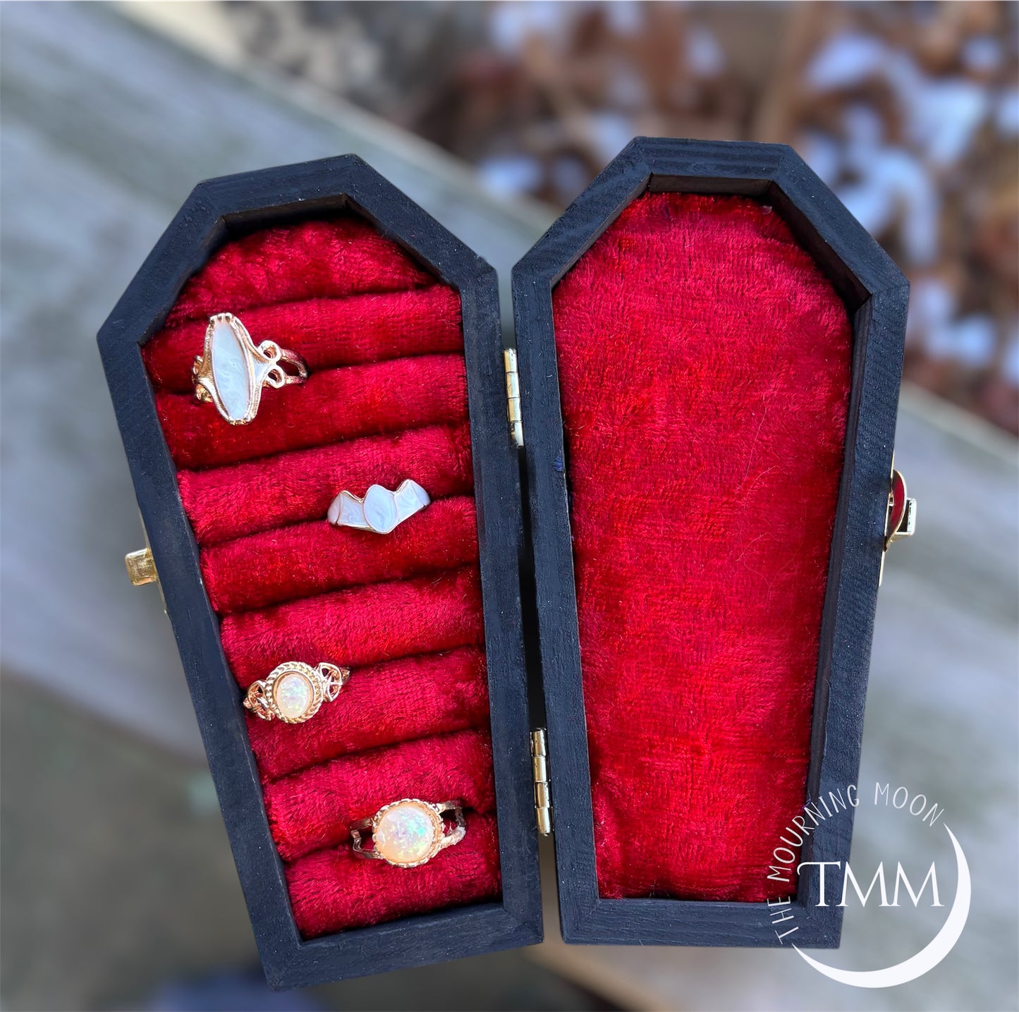 Til we are ghosts coffin shaped jewelry box