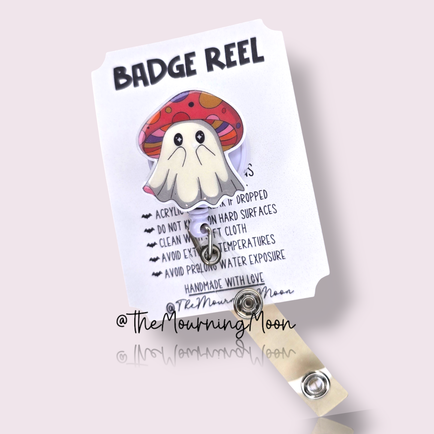 Mushroom ghost badge reel