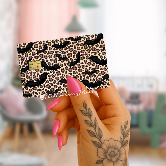Leopard bat credit card skin