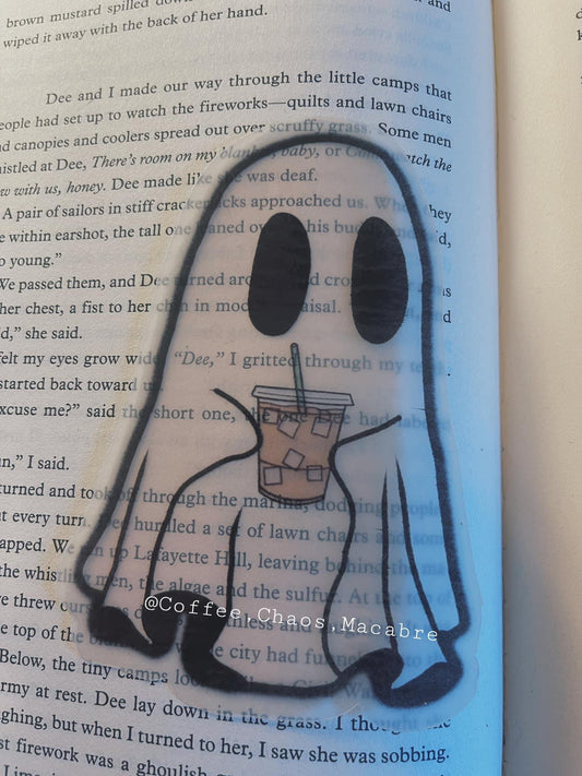 Iced coffee ghost bookmark