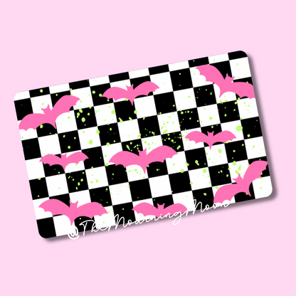 Pink bats checkered credit card skin