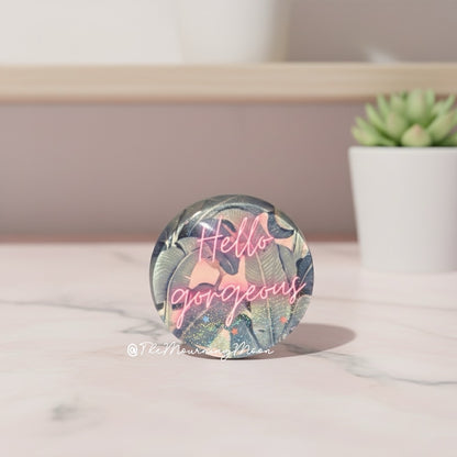 Hello gorgeous glass dome phone grip