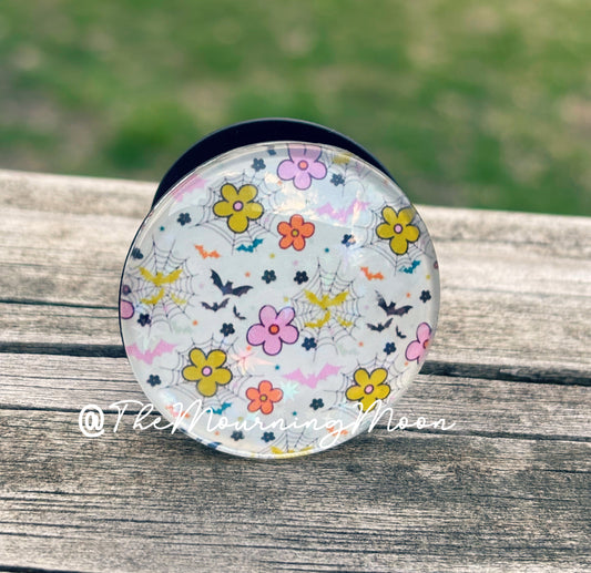 Spooky floral glass dome phone grip