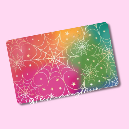 Rainbow cobwebs credit card skin