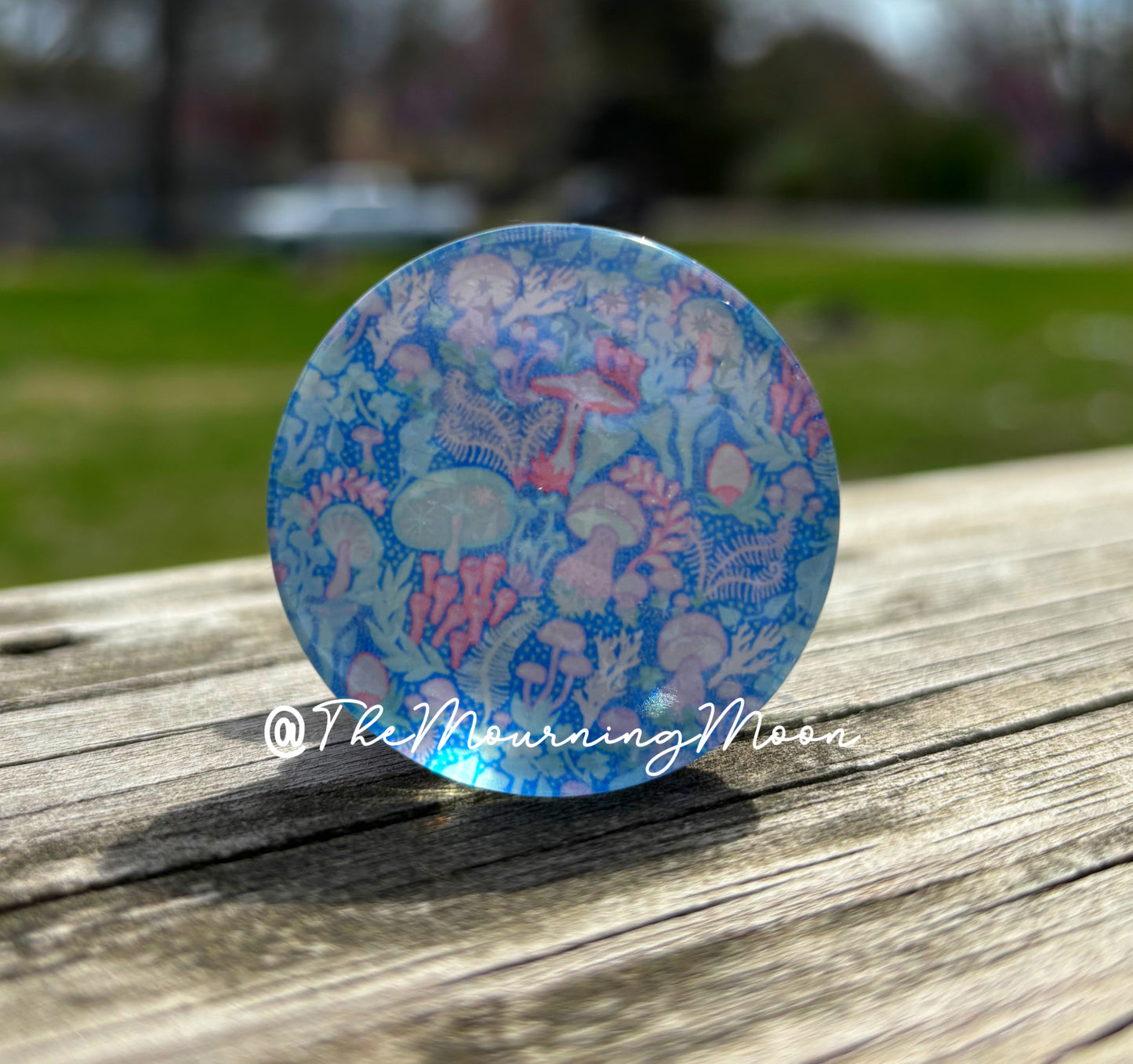 Whimsy mushrooms glass dome phone grip
