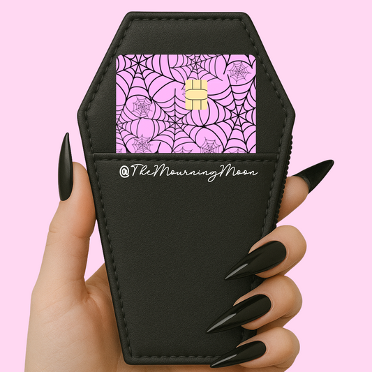 Purple cobweb credit card skin
