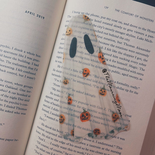 Pumpkin ghost bookmark