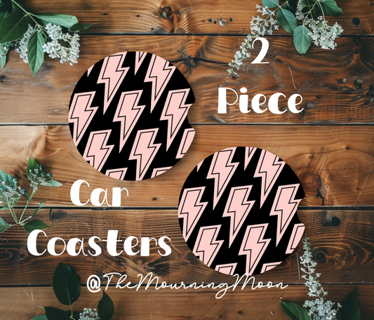 Pink lightning bolt coasters