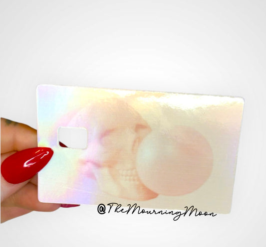 Bubble gum skull credit card skin