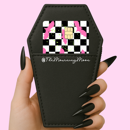 Pink bats checkered credit card skin
