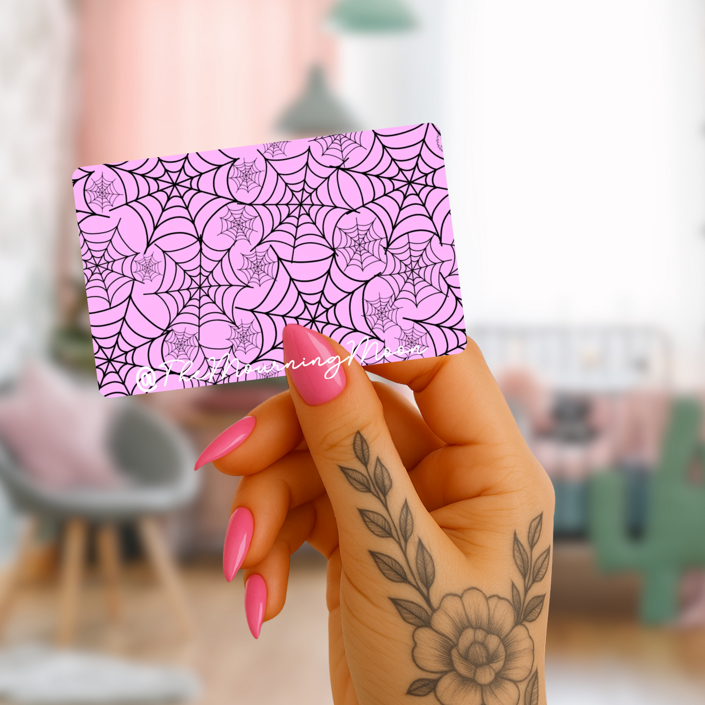 Purple cobweb credit card skin