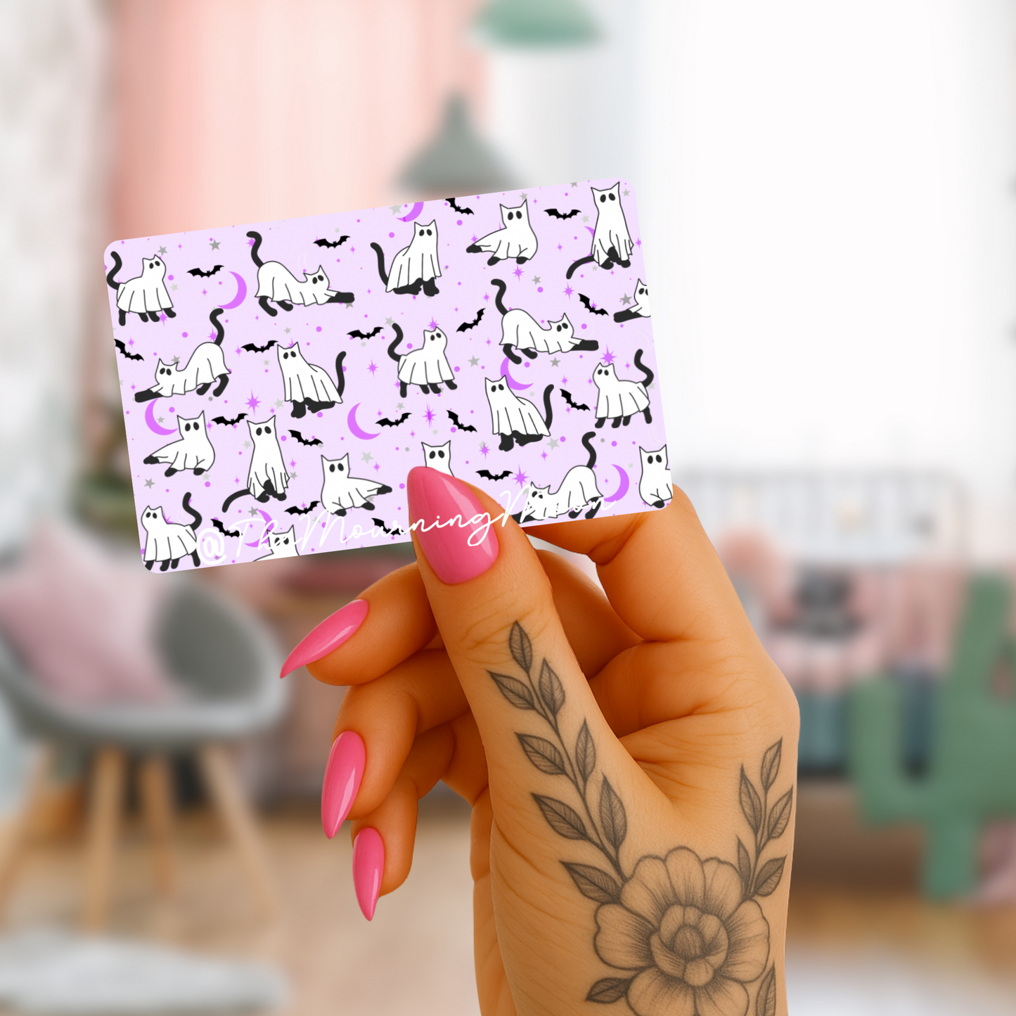 Ghost cats credit card skin