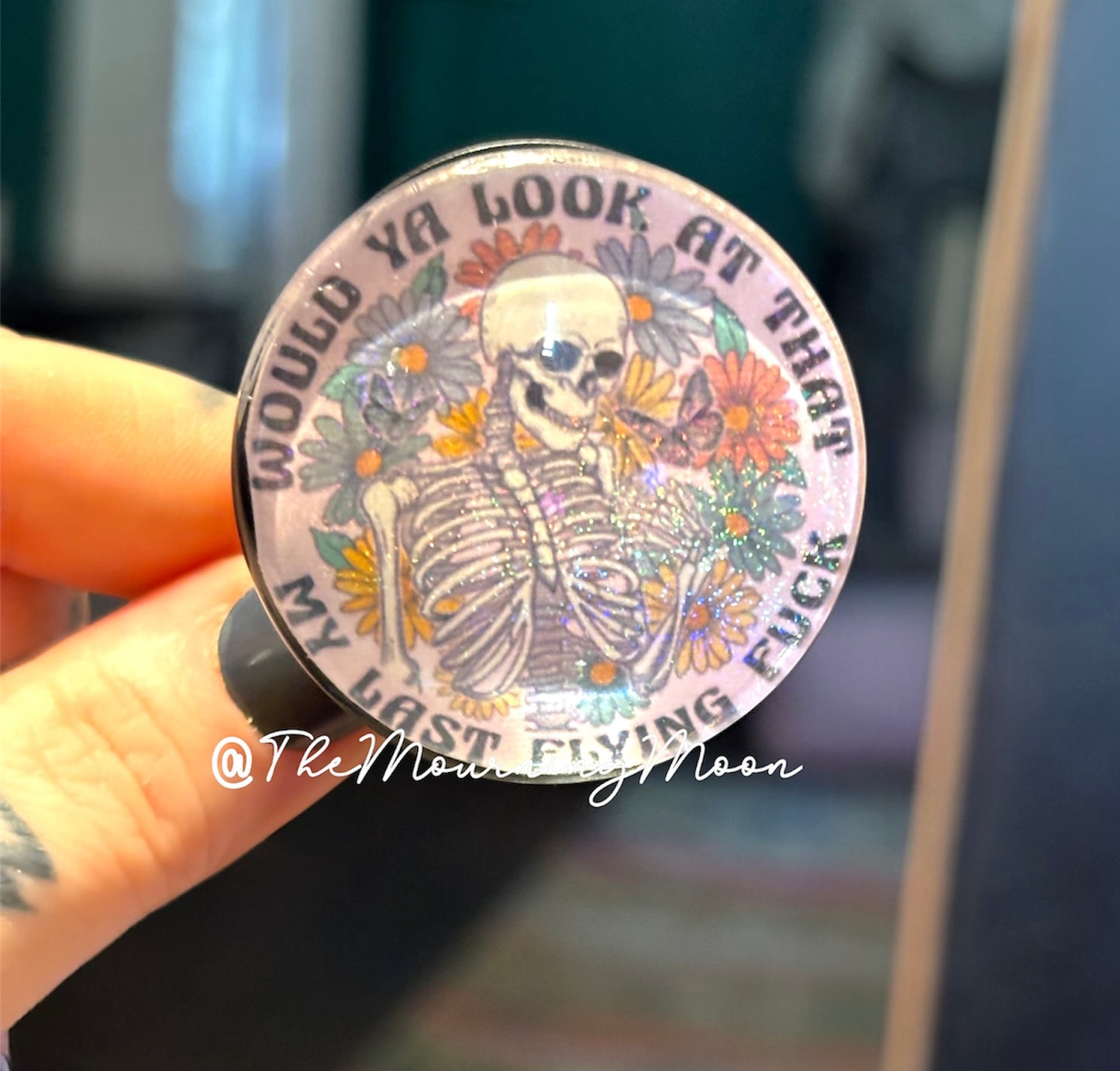 There it goes, my last flying fuck skeleton glass dome phone grip