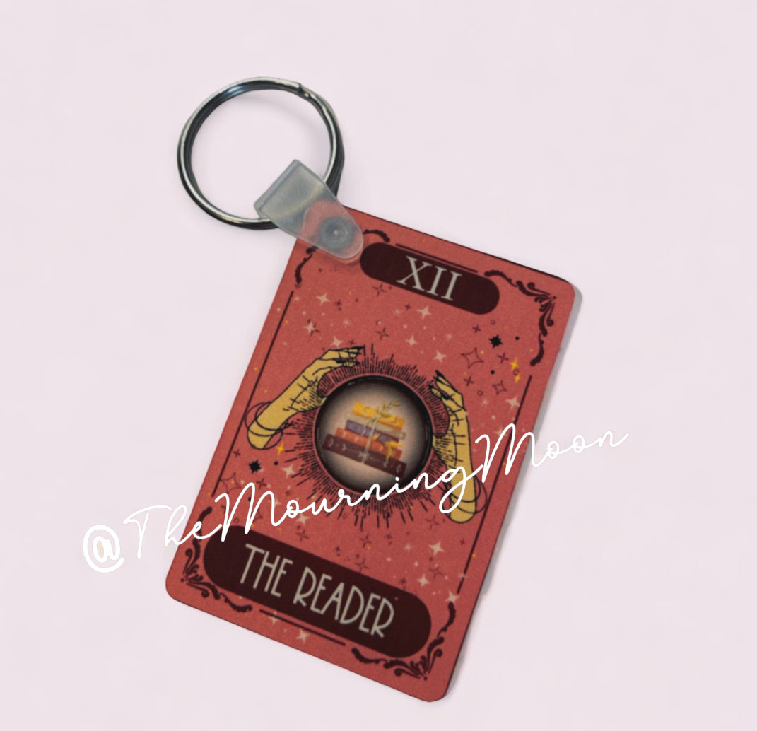 The reader tarot card keychain