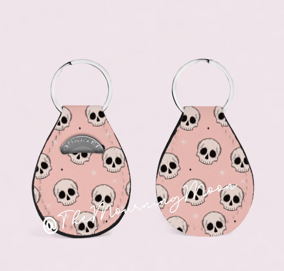 Pastel skull coin holder keychain