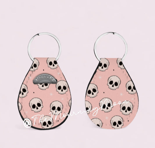 Pastel skull coin holder keychain