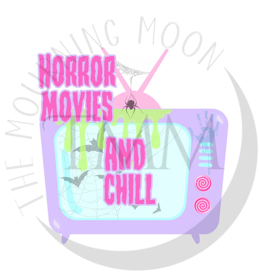 Horror movies and chill digital png download