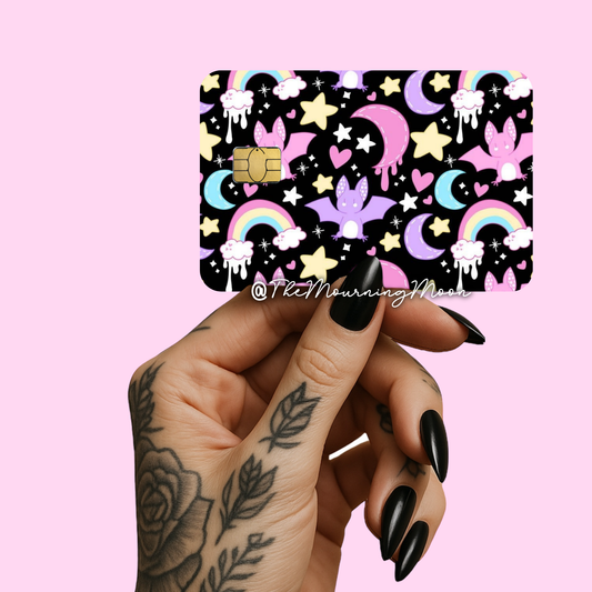 Bats and rainbows credit card skin