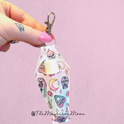 Pastel goth coffin lip balm keychain