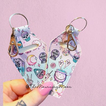 Pastel goth coffin lip balm keychain