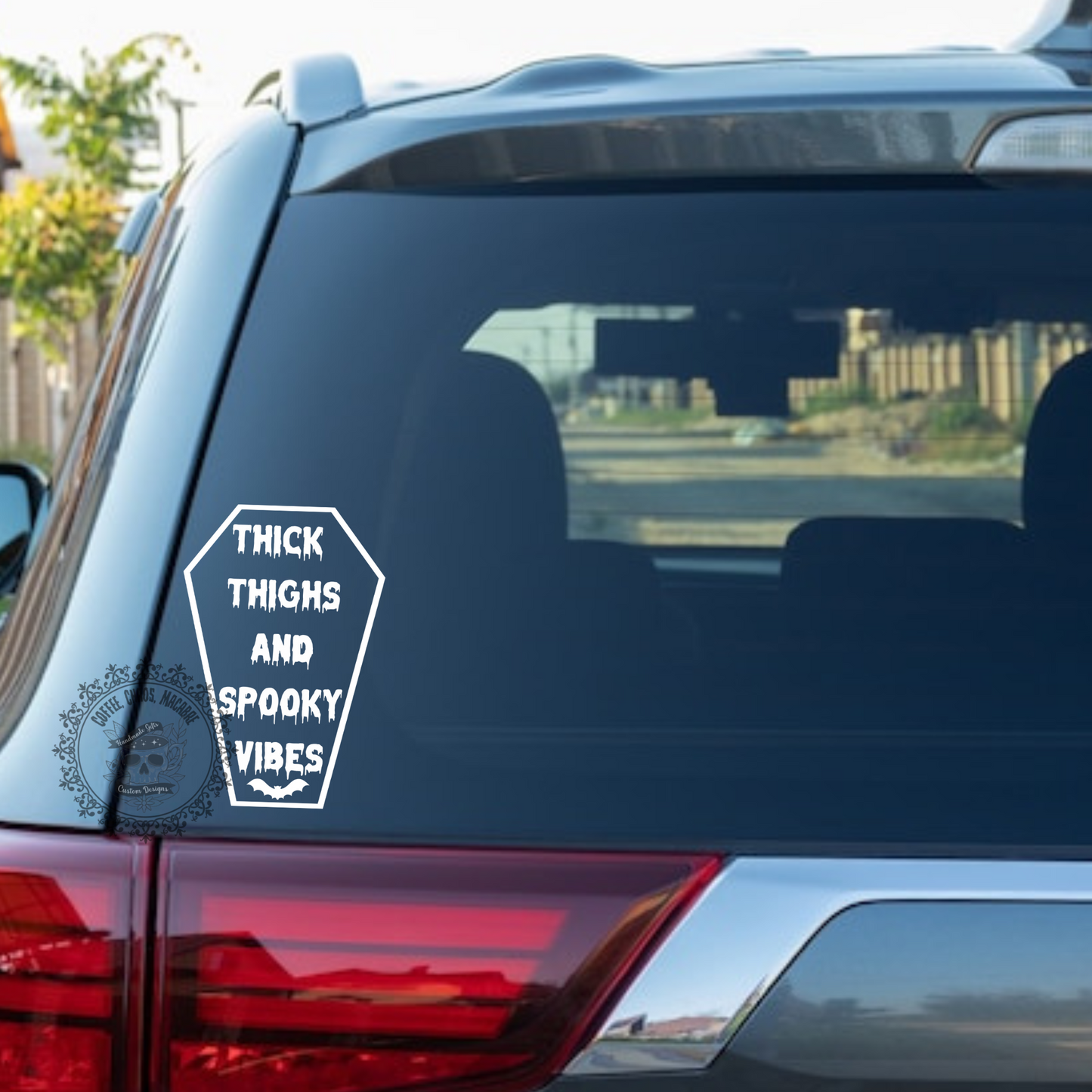 Thick thighs spooky vibes decal