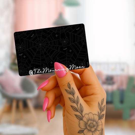 Gothic cobwebs credit card skin