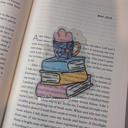 Spooky cute book stack bookmark