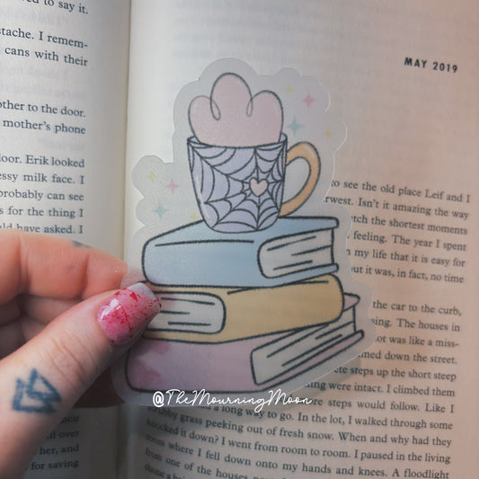 Spooky cute book stack bookmark